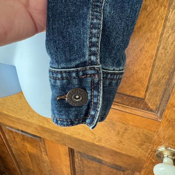 Style & Co Button Close Denim Jacket Petite Medium - Picture 11 of 16